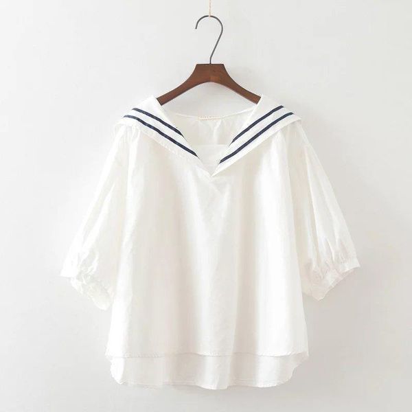 cs240 new arrival fashion girl blouse brief solid color sailor collar shirts summer preppy blouse, White
cs240 new arrival fashion girl blouse brief solid color sailor collar shirts summer preppy blouse, White
