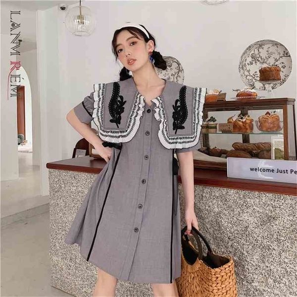 summer sailor collar ruffle lace floral embroidered dress temperament loose fit fashion 2h184 210526, Black;gray
summer sailor collar ruffle lace floral embroidered dress temperament loose fit fashion 2h184 210526, Black;gray