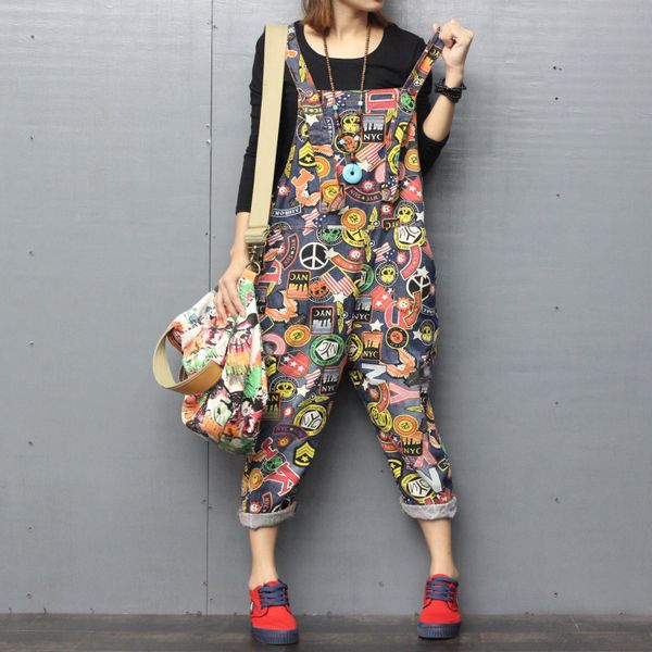 female fashions new autumn denim bib loosed nine pants printed hole condolences jumpsuit suit small pantsloosis dne7, Black;white
female fashions new autumn denim bib loosed nine pants printed hole condolences jumpsuit suit small pantsloosis dne7, Black;white