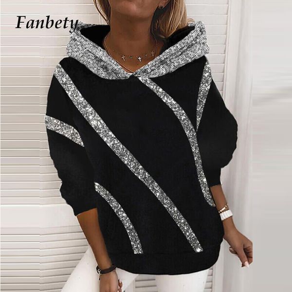 2021 new women elegant sequin patchwork hooded sweatshirts autumn long sleeve casual pullover streetwear plus size hoodies 3xl 8u5j, Black
2021 new women elegant sequin patchwork hooded sweatshirts autumn long sleeve casual pullover streetwear plus size hoodies 3xl 8u5j, Black