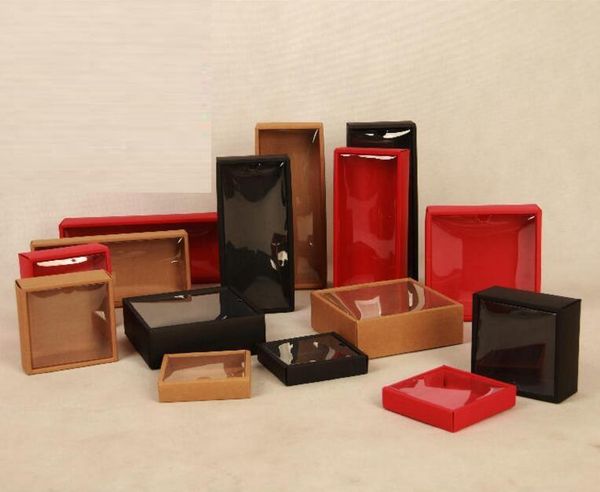 gift wrap kraft cardboard box caixa packaging with lid red black paper jewelry clear pvc window
gift wrap kraft cardboard box caixa packaging with lid red black paper jewelry clear pvc window
