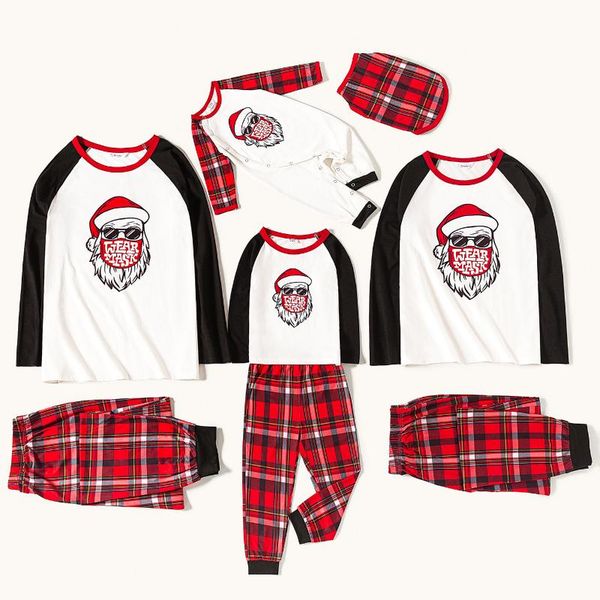 family matching outfits patpat christmas santa claus wearing mask print long-sleeve red plaid pajamas sets (flame resistant), Blue
family matching outfits patpat christmas santa claus wearing mask print long-sleeve red plaid pajamas sets (flame resistant), Blue