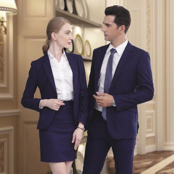 two piece dress and winter professional wear men's women's long sleeve suit formal business work three trousers, White
two piece dress and winter professional wear men's women's long sleeve suit formal business work three trousers, White
