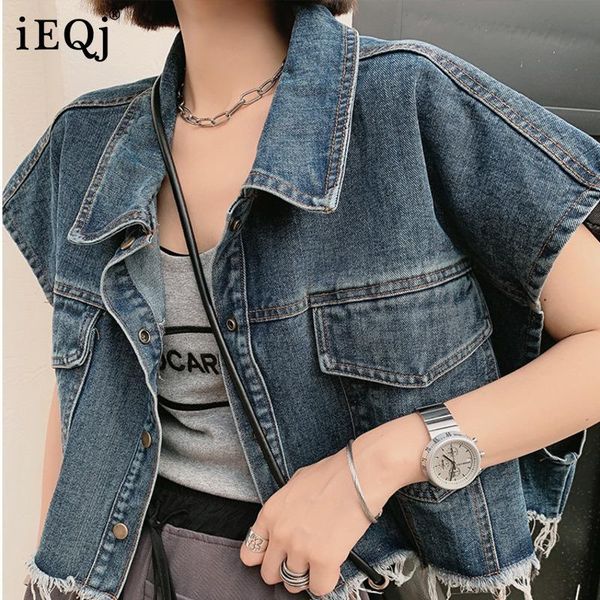 women's vests ieqj 2021 summer fashion women gray lapel burr single breasted minimalist loose short denim jacket cardigan coat vacation, Black;white
women's vests ieqj 2021 summer fashion women gray lapel burr single breasted minimalist loose short denim jacket cardigan coat vacation, Black;white