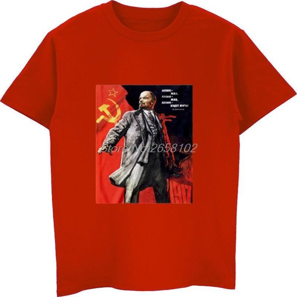 men's t-shirts men short sleeve cotton t-shirt funny lenin is alive soviet ussr propaganda poster t shirts hip hop tees harajuku, White;black
men's t-shirts men short sleeve cotton t-shirt funny lenin is alive soviet ussr propaganda poster t shirts hip hop tees harajuku, White;black