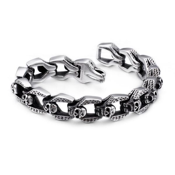 charm bracelets 14mm 316l stainless steel evil skull chain bracelet men demon ghost punk wristband 2021 jewelry gift, Golden;silver
charm bracelets 14mm 316l stainless steel evil skull chain bracelet men demon ghost punk wristband 2021 jewelry gift, Golden;silver