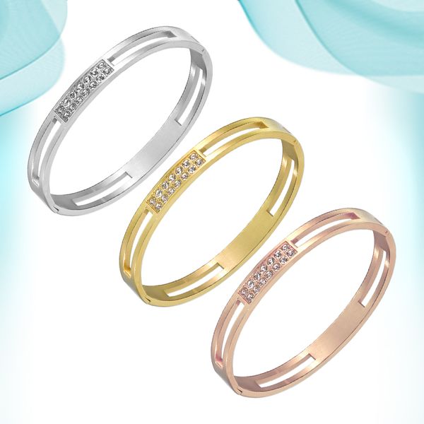 creative hollow out bangles with diamonds and fashion gold silver color zircon titanium steel bracelets on hand party holiday gifts for wome, Black
creative hollow out bangles with diamonds and fashion gold silver color zircon titanium steel bracelets on hand party holiday gifts for wome, Black