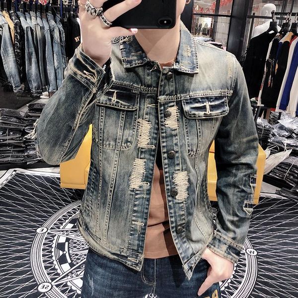 men's jackets streetwear brand ripped denim punk jacket men luxury slim fit autumn dark blue 2021 jeans designer plus size, Black;brown
men's jackets streetwear brand ripped denim punk jacket men luxury slim fit autumn dark blue 2021 jeans designer plus size, Black;brown