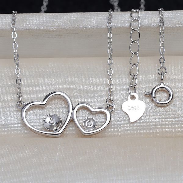s925 silver chain double bead double heart necklace pearl empty support diy jewelry accessories 4031
s925 silver chain double bead double heart necklace pearl empty support diy jewelry accessories 4031