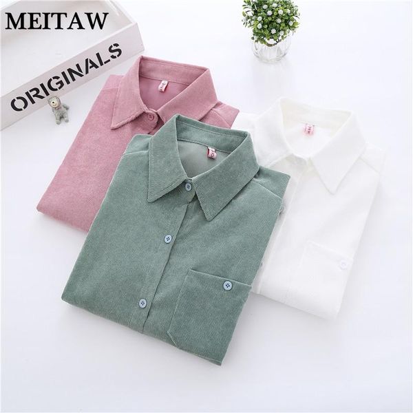 women's blouses & shirts 2021 autumn winter women one pocket corduroy blouse casual long sleeve work wear lady office white shirt
women's blouses & shirts 2021 autumn winter women one pocket corduroy blouse casual long sleeve work wear lady office white shirt