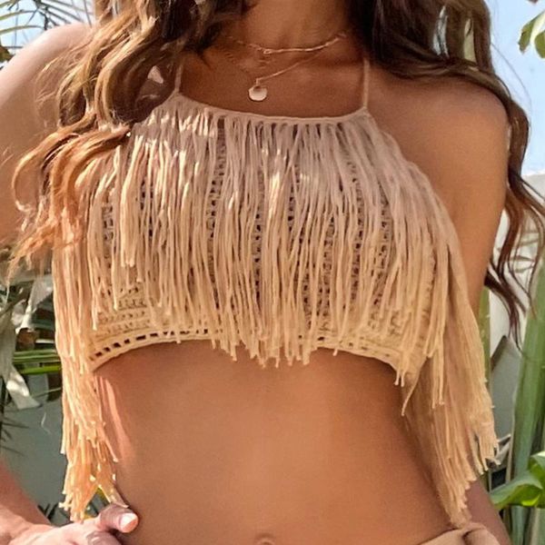 women's swimwear swimsuit crochet knitted tunic beach tassels beachwear women summer boho crop fringe halter bather swimming suit, White;black
women's swimwear swimsuit crochet knitted tunic beach tassels beachwear women summer boho crop fringe halter bather swimming suit, White;black