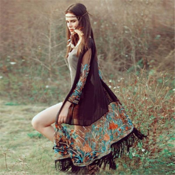 women vintage tassel blouses tradition floral printing summer chiffon shirt long sleeve patchwork beach wear summer sundress, White
women vintage tassel blouses tradition floral printing summer chiffon shirt long sleeve patchwork beach wear summer sundress, White