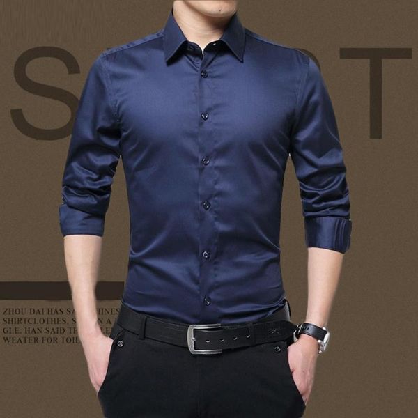 men's dress shirts cardigan simple single-breasted autumn shirt smooth fall fit for work, White;black
men's dress shirts cardigan simple single-breasted autumn shirt smooth fall fit for work, White;black