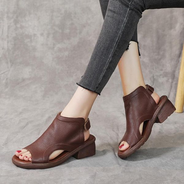 2021 summer women genuine leather sandals retro low heel shoes women fashion ladies girls casual fish mouth sandals female shoes, Black
2021 summer women genuine leather sandals retro low heel shoes women fashion ladies girls casual fish mouth sandals female shoes, Black
