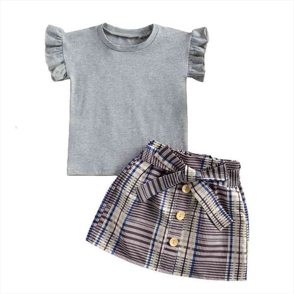 kids baby girls 2-piece outfit set short sleeve solid color shirt plaid skirt for children 6m-5y summer, White
kids baby girls 2-piece outfit set short sleeve solid color shirt plaid skirt for children 6m-5y summer, White