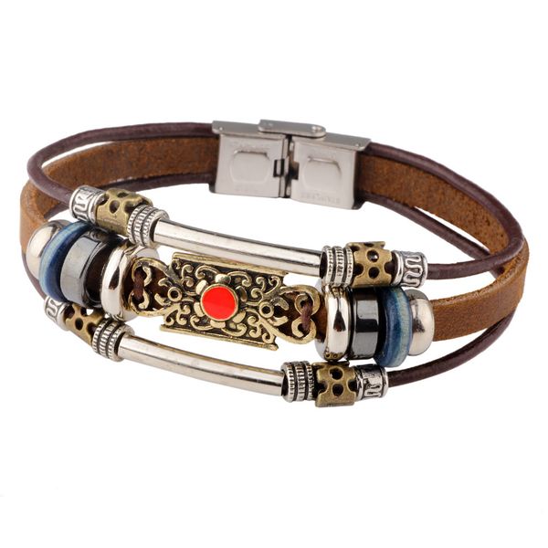 nimei jewelry woven leather rope bracelet alloy beaded leather bracelet for men and women, Golden;silver
nimei jewelry woven leather rope bracelet alloy beaded leather bracelet for men and women, Golden;silver