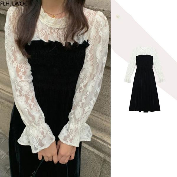 casual dresses korean design women fashion long sleeve patchwork white lace faux two piece black o3195 mwkj, Black;gray
casual dresses korean design women fashion long sleeve patchwork white lace faux two piece black o3195 mwkj, Black;gray