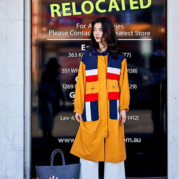 women's trench coats nanastyle 2021 spring fashion casual big pocket bright color block hooded yellow coat long windbreaker for women, Tan;black
women's trench coats nanastyle 2021 spring fashion casual big pocket bright color block hooded yellow coat long windbreaker for women, Tan;black