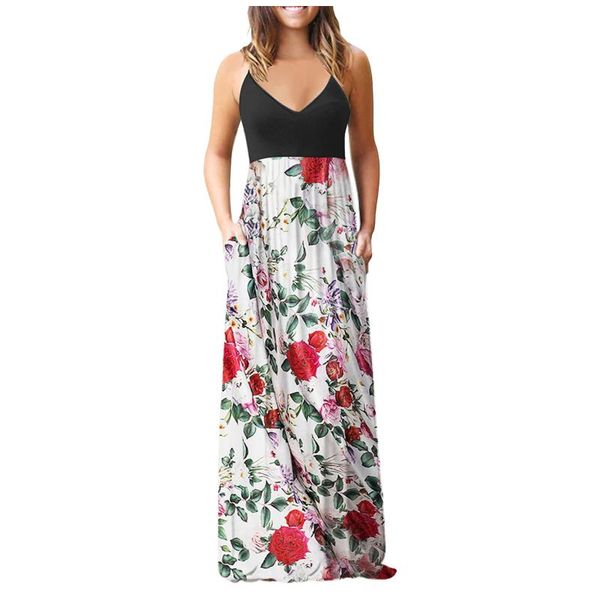 casual dresses ladies fashion floral printing maxi holiday female patchwork sling dress summer deep v-neck with pockets, Black;gray
casual dresses ladies fashion floral printing maxi holiday female patchwork sling dress summer deep v-neck with pockets, Black;gray