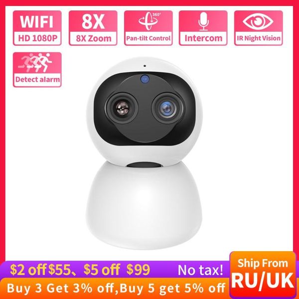 cameras dual lens wifi camera hd 1080p 8xp zoom ip indoor ptz auto tracking cloud storage cctv security dome baby monitor
cameras dual lens wifi camera hd 1080p 8xp zoom ip indoor ptz auto tracking cloud storage cctv security dome baby monitor
