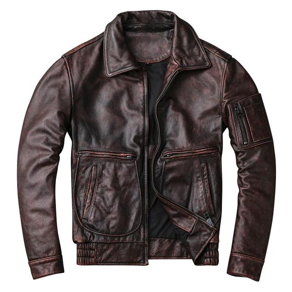 men's leather & faux ayunsue genuine jacket men cow coat vintage motorcycle brown real cowhide veste cuir homme kj4115, Black
men's leather & faux ayunsue genuine jacket men cow coat vintage motorcycle brown real cowhide veste cuir homme kj4115, Black