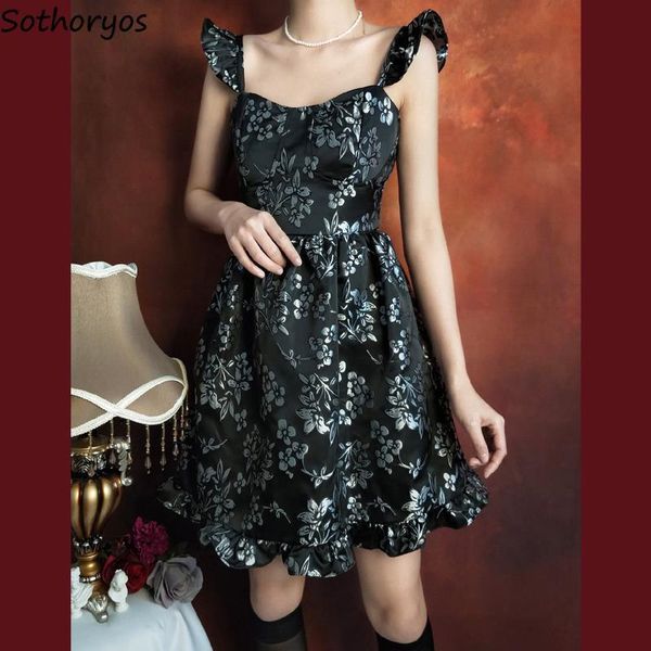casual dresses sleeveless dress women vintage floral ruffles retro all-match simple daily french style spaghetti strap slim modern tren, Black;gray
casual dresses sleeveless dress women vintage floral ruffles retro all-match simple daily french style spaghetti strap slim modern tren, Black;gray