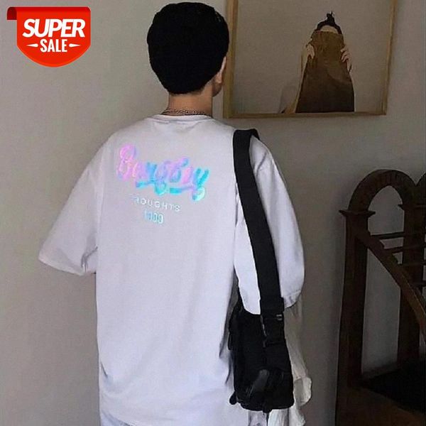 t-shirt 2020 new 100% cotton short-sleeved tide brand ins trend reflective letter printing hong kong style couple loose tshirt #t01z, White;black
t-shirt 2020 new 100% cotton short-sleeved tide brand ins trend reflective letter printing hong kong style couple loose tshirt #t01z, White;black