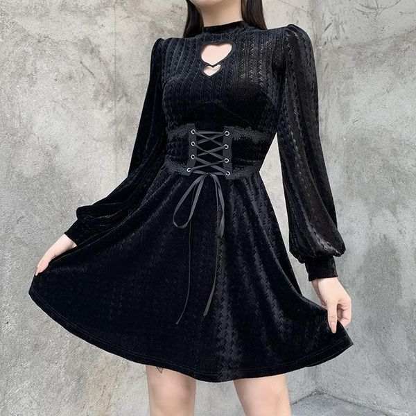 casual dresses gothic vintage hollow out black dress high waist bandage women elegant long sleeve party, Black;gray
casual dresses gothic vintage hollow out black dress high waist bandage women elegant long sleeve party, Black;gray