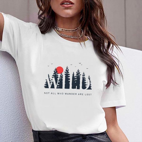 and women clothes print mens t shirts no wander lost travel summer printed female casual woman tee, White;black
and women clothes print mens t shirts no wander lost travel summer printed female casual woman tee, White;black