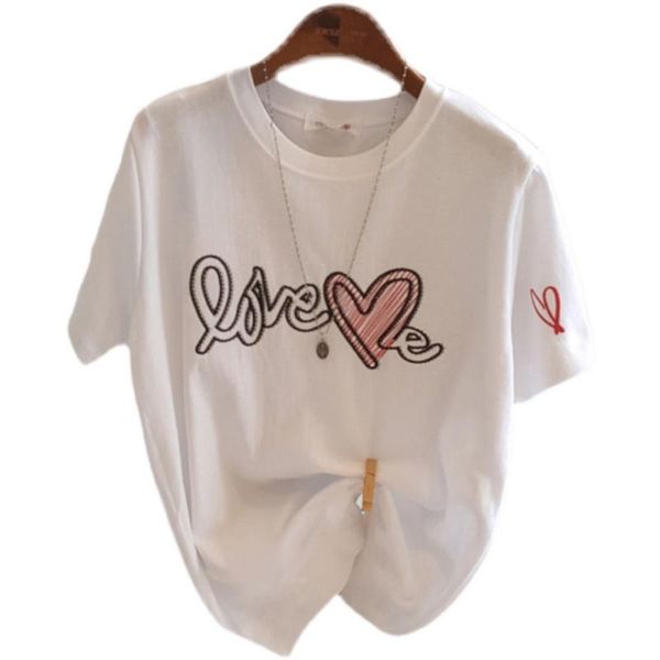 women's t-shirt love heart cotton t shirt women simple harajuku cute oversized y2k aesthetic chic tshirt dropship, White
women's t-shirt love heart cotton t shirt women simple harajuku cute oversized y2k aesthetic chic tshirt dropship, White