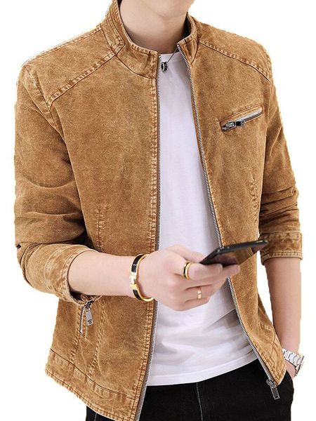 men's jackets amberheard jaqueta jeans masculina vintage de algodão, slim com zÃper, moda primavera e outono a2oe, Black;brown
men's jackets amberheard jaqueta jeans masculina vintage de algodão, slim com zÃper, moda primavera e outono a2oe, Black;brown