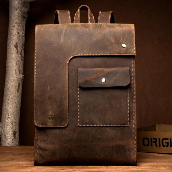 backpack maheu genuine leather for men business laprucksack brand handmade vintage school book computer shoulder bag 15.6"
backpack maheu genuine leather for men business laprucksack brand handmade vintage school book computer shoulder bag 15.6"