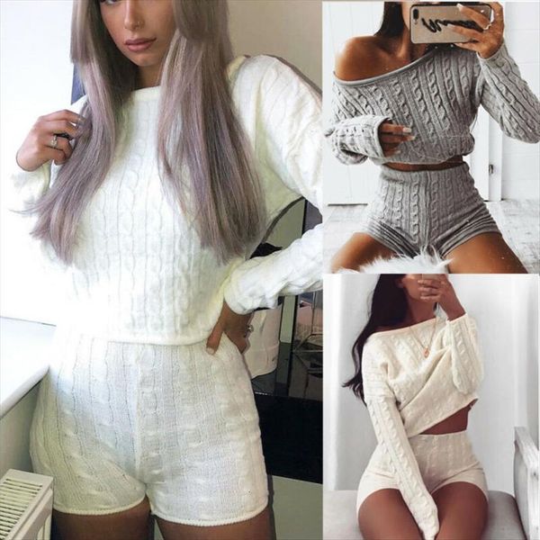 cable knit crop womenpant lounge wear suit co ord 2pcs tracksuit solid shirts shorts pants, White
cable knit crop womenpant lounge wear suit co ord 2pcs tracksuit solid shirts shorts pants, White