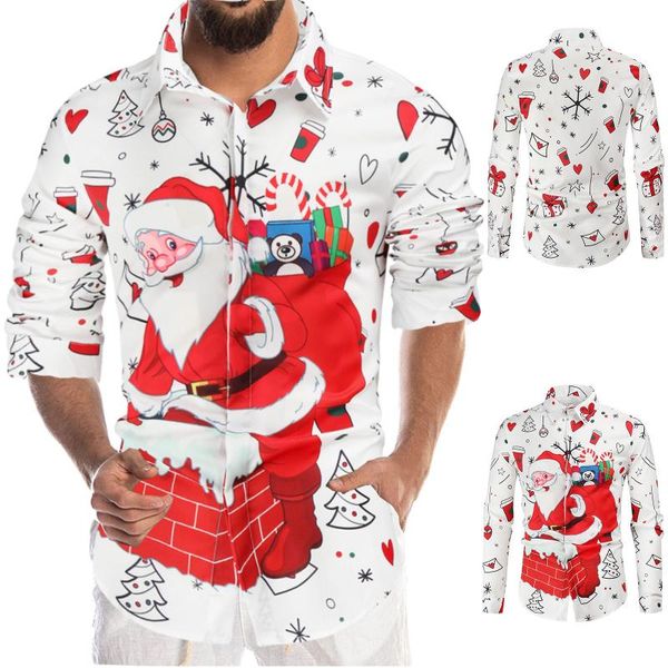 men's casual shirts for men christmas 3d digital printing lapel button santa long sleeve shirt roupas masculinas vetement homme, White;black
men's casual shirts for men christmas 3d digital printing lapel button santa long sleeve shirt roupas masculinas vetement homme, White;black