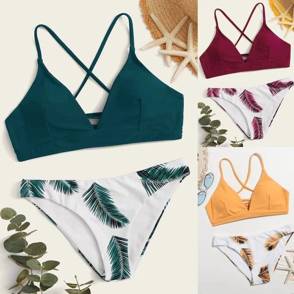 women's swimwear swimming suit 2021 women floral random print bikini set push-up swimsuit beachwear padded bathing, White;black
women's swimwear swimming suit 2021 women floral random print bikini set push-up swimsuit beachwear padded bathing, White;black