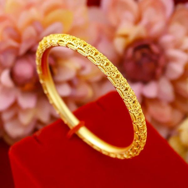 bangle 6n flower hollow 18k gold delicate womens 60mm unopenable wedding party jewelry, Black
bangle 6n flower hollow 18k gold delicate womens 60mm unopenable wedding party jewelry, Black