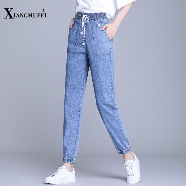 women's jeans woman high waist lace up summer thin fashion harem pants super elastic loose full length trousers, Blue
women's jeans woman high waist lace up summer thin fashion harem pants super elastic loose full length trousers, Blue
