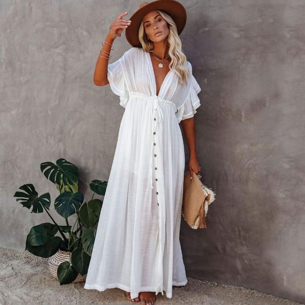 women's swimwear woman bohemian fashion elegant v neck bikini cover-ups casual summer beach dress loose maxi pregnant maternity dresses, White;black
women's swimwear woman bohemian fashion elegant v neck bikini cover-ups casual summer beach dress loose maxi pregnant maternity dresses, White;black