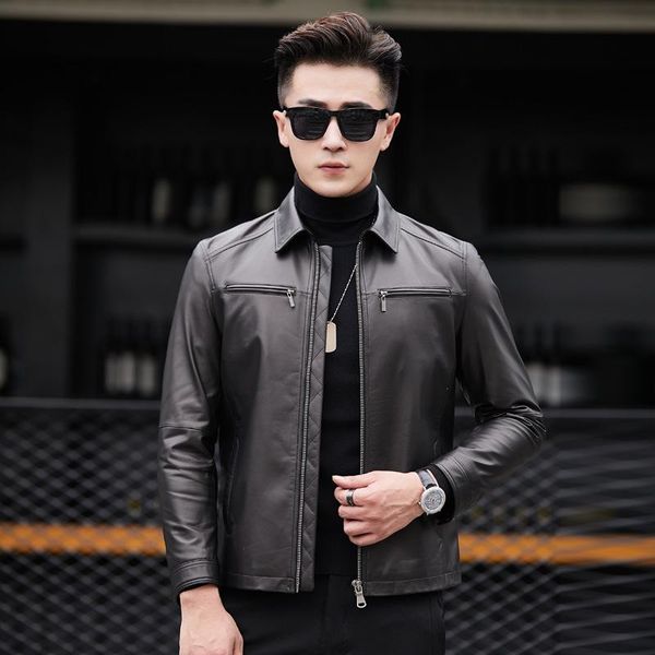 men's leather & faux jacket sheepskin genuine coats men short spring autumn jackets cuero genuino 81x88007 yy275, Black
men's leather & faux jacket sheepskin genuine coats men short spring autumn jackets cuero genuino 81x88007 yy275, Black