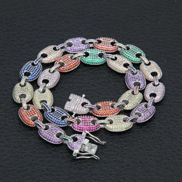 bangle hip hop colorful zircon pig nose chain coffee bean gold electroplating high grade jewelry multi specification, Black
bangle hip hop colorful zircon pig nose chain coffee bean gold electroplating high grade jewelry multi specification, Black