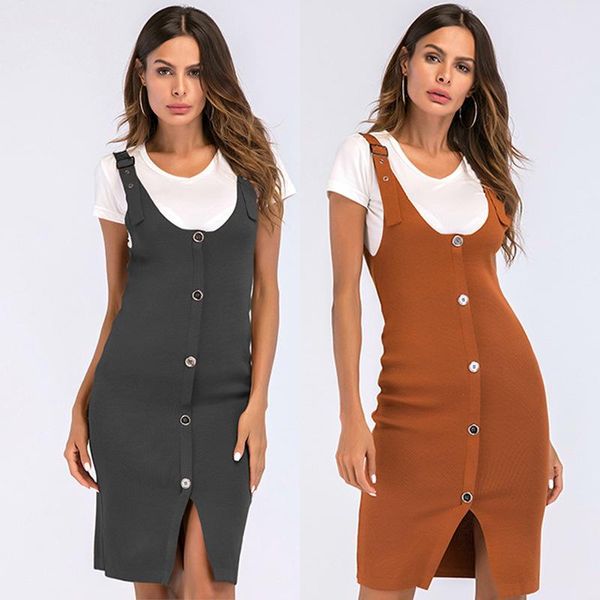 party dresses 2021women's solid color knitted patchwork dress vest suspender split buttock skirt, White;black
party dresses 2021women's solid color knitted patchwork dress vest suspender split buttock skirt, White;black