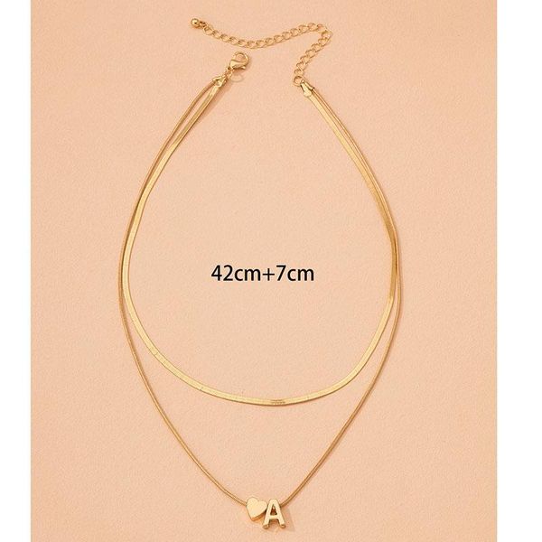 pendant necklaces ins gold double layers snake chain 26 letter heart alphabet a-z initial trendy korean fashion party jewelry, Silver
pendant necklaces ins gold double layers snake chain 26 letter heart alphabet a-z initial trendy korean fashion party jewelry, Silver