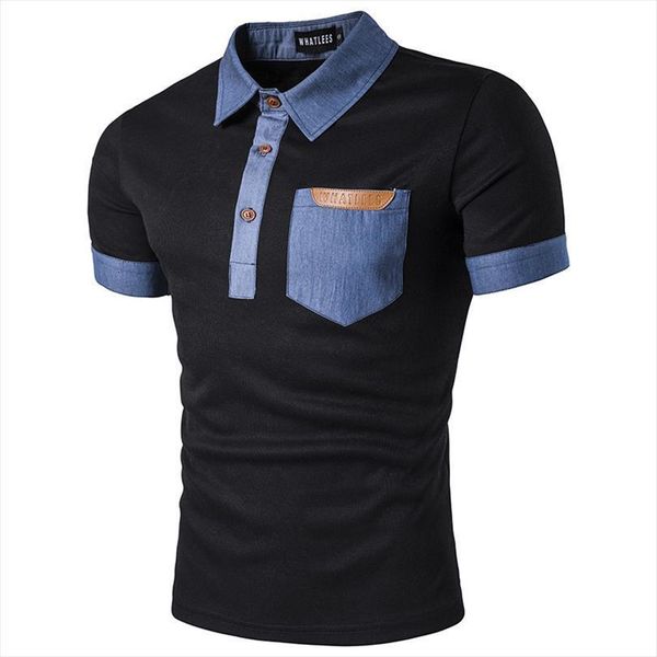 summer european plus size mens polo england patchwork leather pocket cowboy short sleeve shirt casual denim collar, White;black
summer european plus size mens polo england patchwork leather pocket cowboy short sleeve shirt casual denim collar, White;black