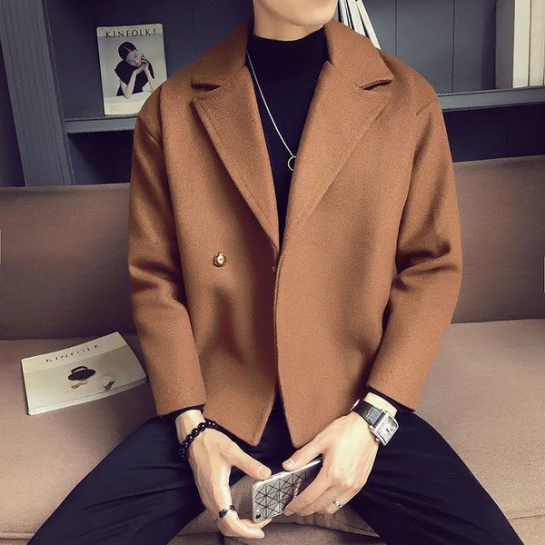 men's wool & blends autumn winter loose shoulder sleeve shorts woolen solid color lapel woollen cloth streetwear recommend, Black
men's wool & blends autumn winter loose shoulder sleeve shorts woolen solid color lapel woollen cloth streetwear recommend, Black