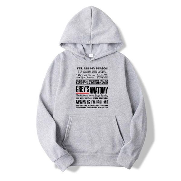 men's hoodies & sweatshirts grey's anatomy hoodie you're my person grey sloan doctors hooded sweatshirt women harajuku casual, Black
men's hoodies & sweatshirts grey's anatomy hoodie you're my person grey sloan doctors hooded sweatshirt women harajuku casual, Black