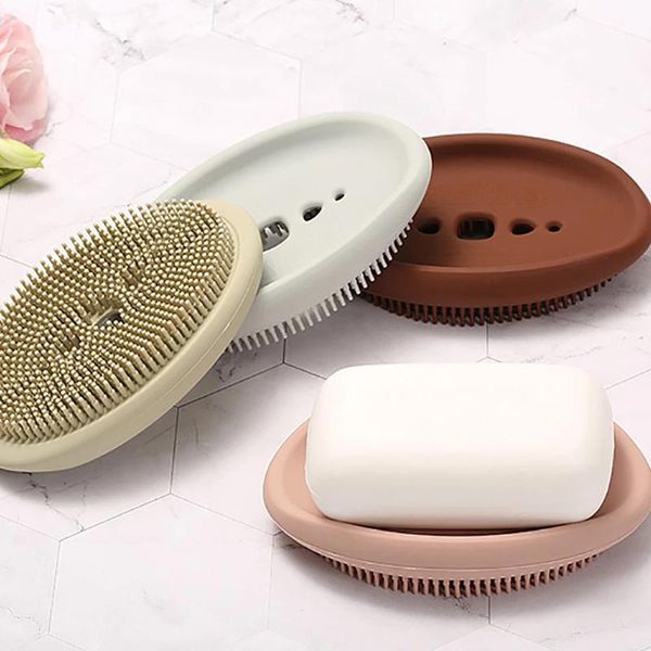 1pc multifunction bathroom silicone drain rack sponge holder soap dish box toilet flexible storage plate dish tray with brush
1pc multifunction bathroom silicone drain rack sponge holder soap dish box toilet flexible storage plate dish tray with brush