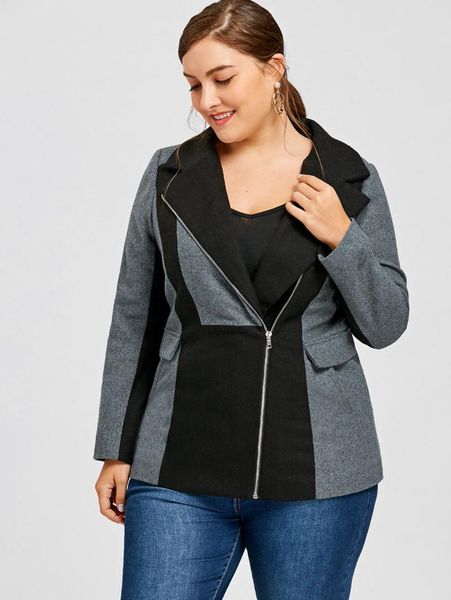 women's jackets 2021 autumn oversized coat side zipper pocket black and gray stitching wool fashion simple warm winter windbreaker, Black;brown
women's jackets 2021 autumn oversized coat side zipper pocket black and gray stitching wool fashion simple warm winter windbreaker, Black;brown