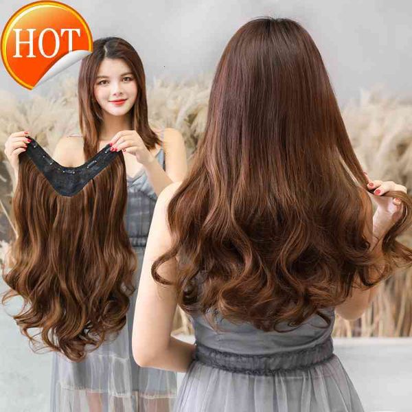 wig female pad hair piece big wave one receiving v-type curly chemical fiber wig, Black
wig female pad hair piece big wave one receiving v-type curly chemical fiber wig, Black