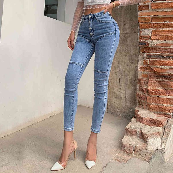 women's jeans spring / summer new high waist stretch hip slim fit skinny feet nine points pencil pants kek8, Blue
women's jeans spring / summer new high waist stretch hip slim fit skinny feet nine points pencil pants kek8, Blue