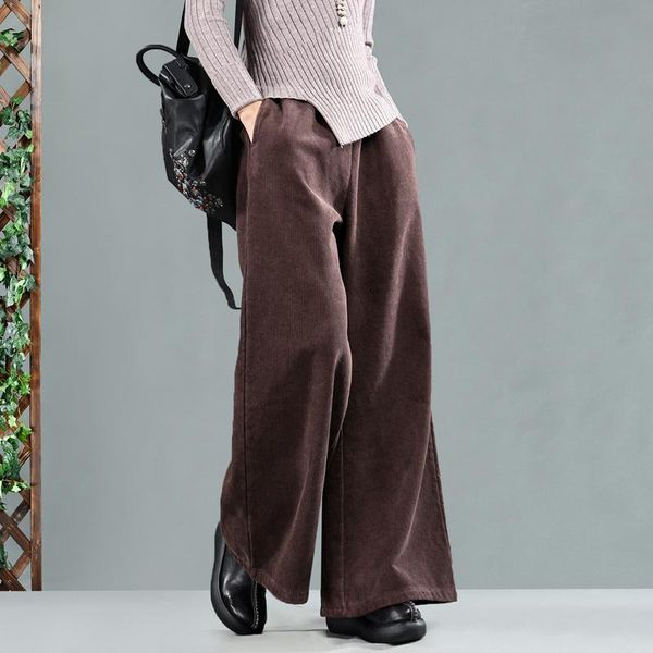 women's pants & capris fashion streetwear retro art corduroy wide leg plus velvet thick casual loose trousers, Black;white
women's pants & capris fashion streetwear retro art corduroy wide leg plus velvet thick casual loose trousers, Black;white